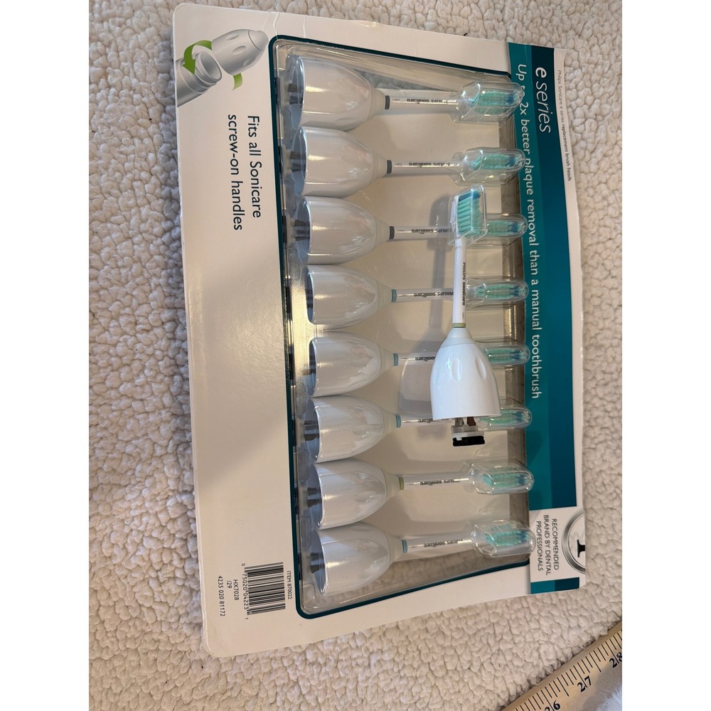 Philips Sonicare E-Series Replacement Brush Heads 9-Pack HX7028 Screw-On White